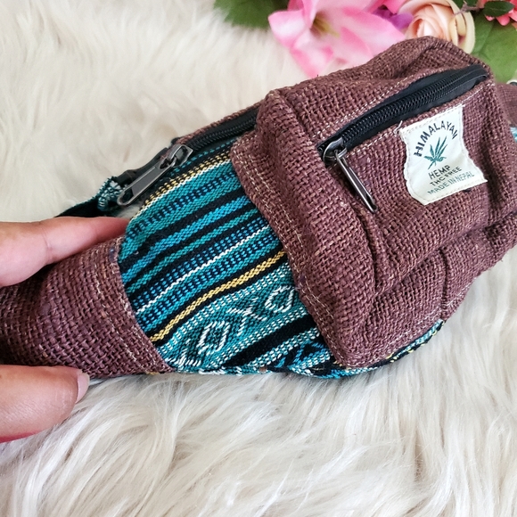 Nwot handmade hemp cotton boho fannypack - Picture 5 of 11
